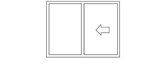 2-Panel OX (X-active, O-fixed: view from outside)