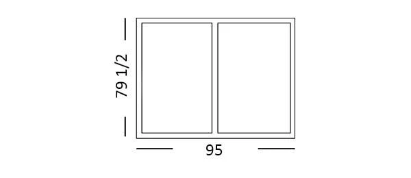 2 Panel Sliding  (95” x 79 1/2”)