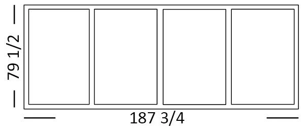 4 Panel Sliding (187 3/4” x 79 1/2”)