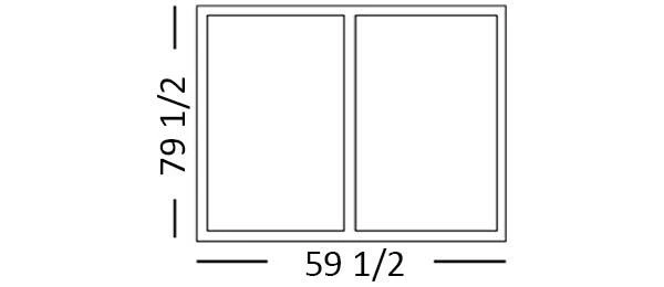 2 Panel Sliding (59 1/2” x 79 1/2”)