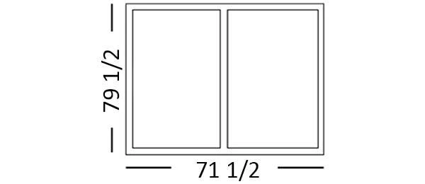 2 Panel Sliding (71 1/2” x 79 1/2”)