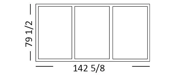 3 Panel Sliding (142 5/8” x 79 1/2”)