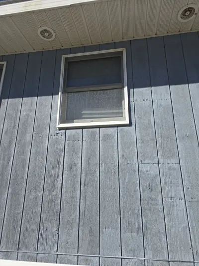 Bright white vinyl siding with black window trim on a Natick, MA split-level - photo 16