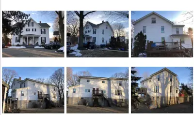 CertainTeed sage green siding and new deck stairs in Newton, MA