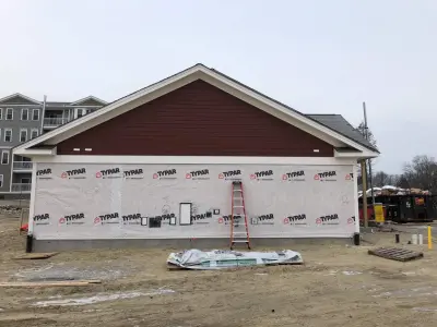 New construction wrapped for James Hardie siding in North Andover, MA - photo 19